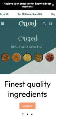 Chopped Cuisine website on a phone