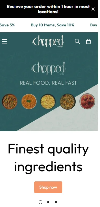 Chopped Cuisine website on a phone