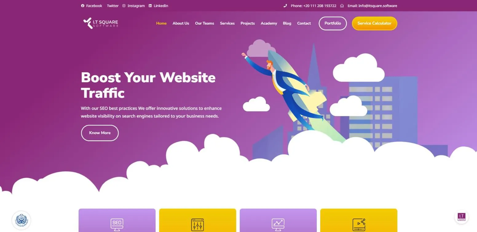 IT Square Software website on desktop