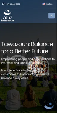 Tawazoun website on a phone