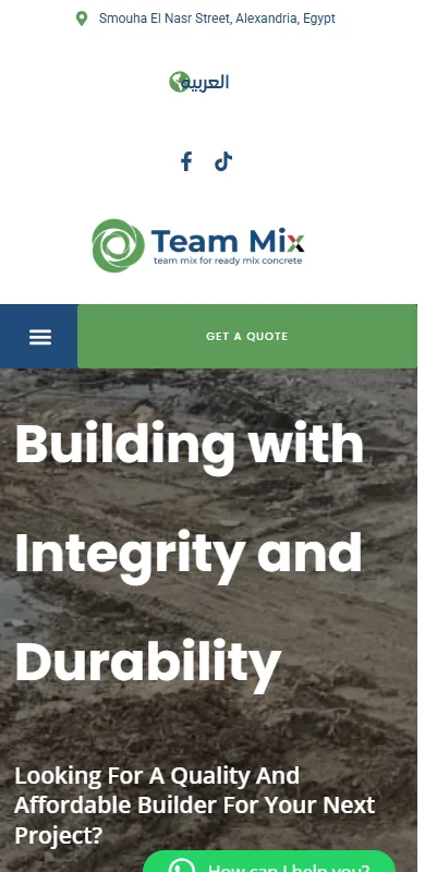 Team Mix website on a phone